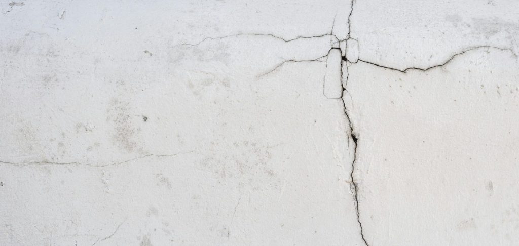White wall with crack in it